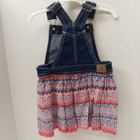 Jordache Toddler Girls Denim Overalls Jumper Size 3T / NP3 Red White Blue Skirt - Picture 4 of 13